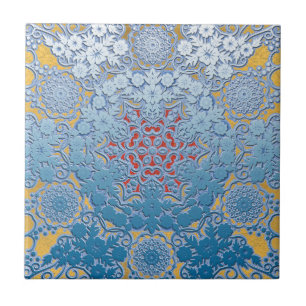 Blue Peach Wish  Ceramic tile