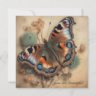 Blue Peacock Butterfly Aesthetic Custom Name