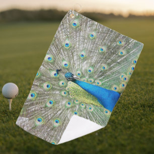 Blue Peacock Feather Plumage Photo Golf Towel