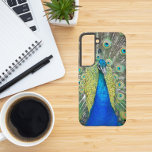 Blue Peacock Feather Plumage Samsung Galaxy Case<br><div class="desc">Protect your Samsung Galaxy S22 phone with this durable phone case that features the photo image of a beautiful,  blue Peacock with colourful feather plumage. Select your phone style. For other phone brands,  you will need to customise case to fill image to edges of design template.</div>