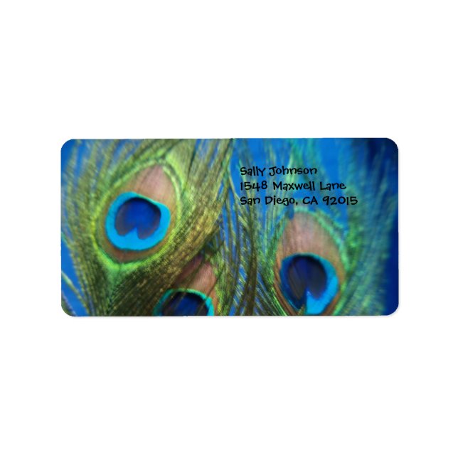 Blue Peacock Feathers Label (Front)