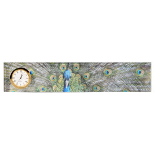 Blue Peacock Full Plumage Nameplate