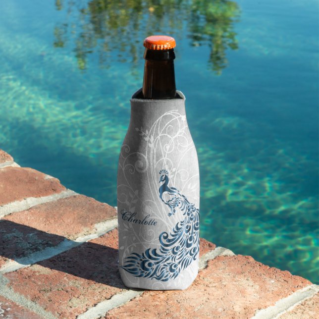 Blue Peacock Personalised Bottle Cooler (In Situ Pool)