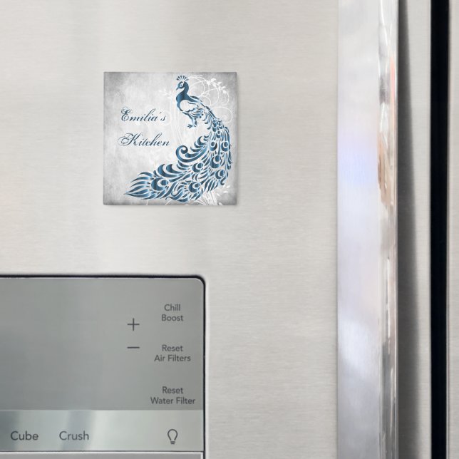 Blue Peacock Personalised Magnet (In Situ (Fridge))