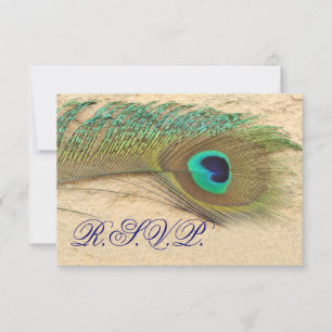blue peacock  rsvp cards standard 3.5 x 5