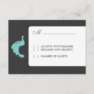 Blue Peacocks RSVP Card