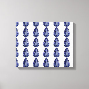 Blue Pear Pattern Canvas Print
