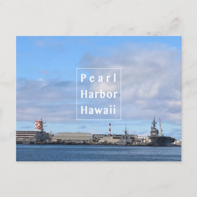 blue Pearl Harbour postcard (Front)