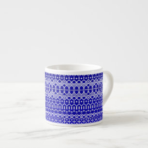 Blue Pearl Legacy: Moroccan Heritage Texture Espresso Cup