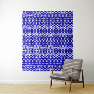 Blue Pearl Legacy: Moroccan Heritage Texture Tapestry