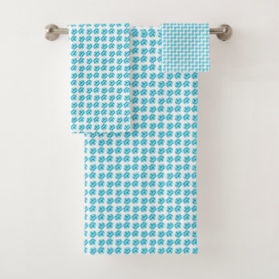 Blue pearl pattern bath towel set