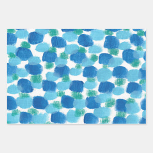 Blue Pebbles Abstract Watercolor Gift Wrap