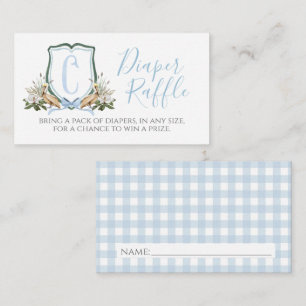 Blue Pelican Boy Baby Shower Diaper Raffle Enclosure Card