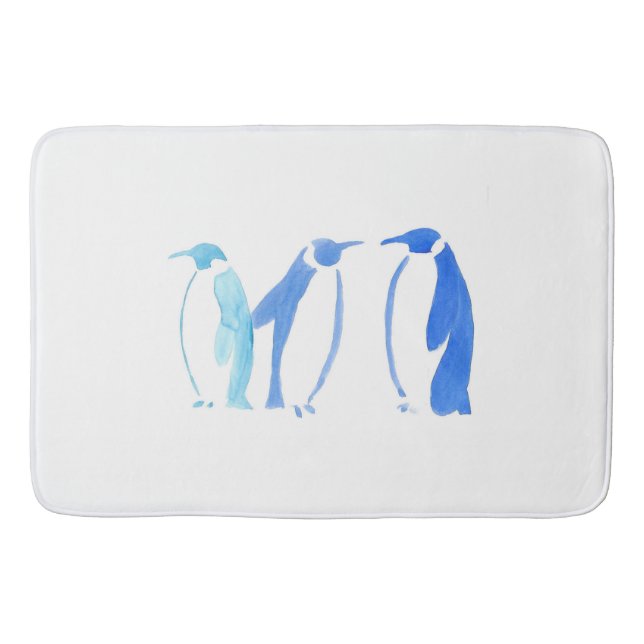 Blue Penguin Large Bath Mat (Front)