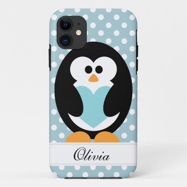 Blue Penguin Love Case-Mate iPhone Case (Back)