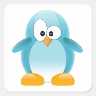 Blue Penguin Square Sticker