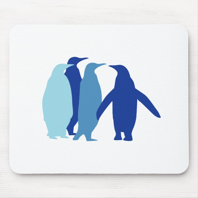 Blue Penguins Mouse Mat (Front)