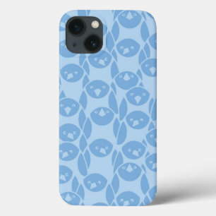 Blue penguins pattern background iPhone 13 case