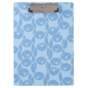Blue penguins pattern background clipboard