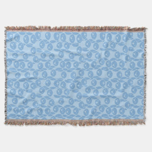 Blue penguins pattern background throw blanket