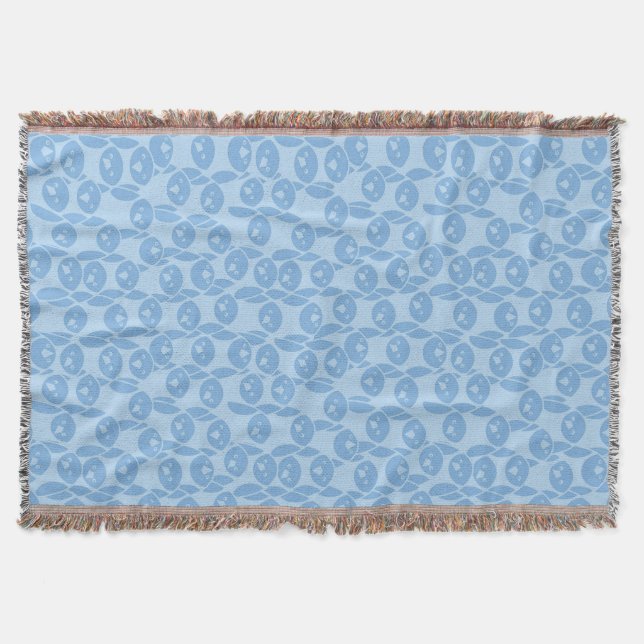 Blue penguins pattern background throw blanket (Front)
