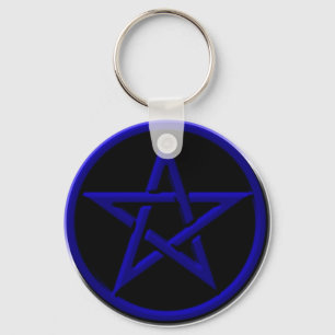 Blue Pentagram Keychain