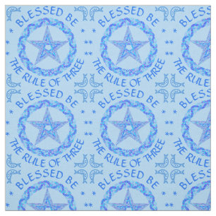 Blue Pentagram Symbol Pagan Wicca New Age Fabric