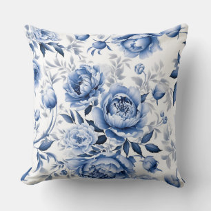Blue Peonies Cushion