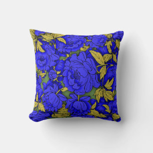 Blue Peonies Cushion