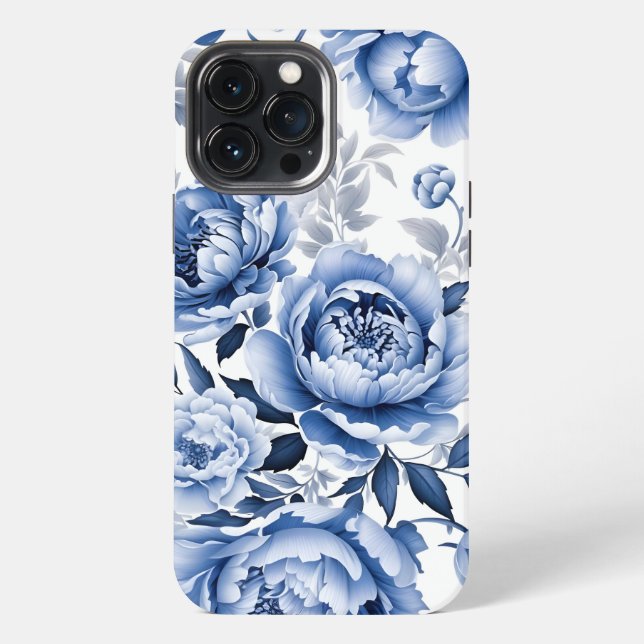 Blue Peonies  iPhone Case (Back)