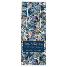 Blue peony floral pattern Happy Mother's Day