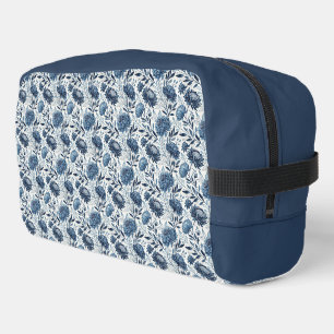Blue Peony Garden Watercolor Dopp Kit