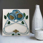 Blue Peony Wall Decor Art Nouveau Art Deco Gibbons Tile<br><div class="desc">Gibbons Hinton & Co. Floral Ceramic Tile (ca. 1910). Welcome to CreaTile! Here you will find handmade tile designs that I have personally crafted and vintage ceramic and porcelain clay tiles, whether stained or natural. I love to design tile and ceramic products, hoping to give you a way to transform...</div>