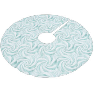 Blue Peppermint Candy Christmas Brushed Polyester Tree Skirt