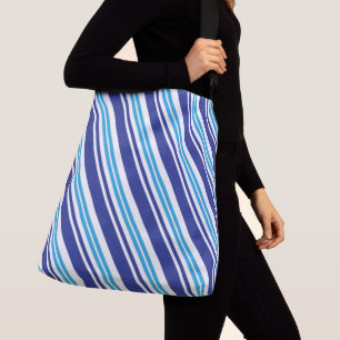 Blue Peppermint Stripe Crossbody Bag
