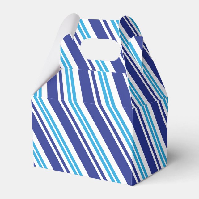 Blue Peppermint Stripe Favour Box (Front Side)