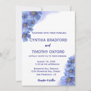 Blue Perennials Forget-Me Not Wedding  Invitation