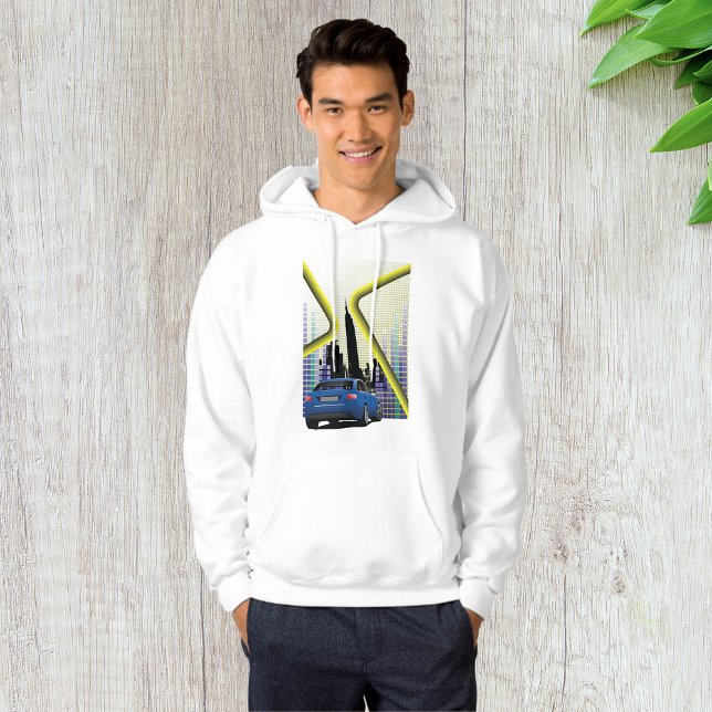 Blue Performance Car Urban Skyline Hoodie (Creator Uploaded)