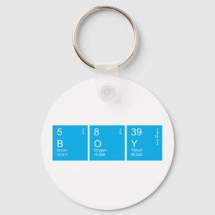 Blue Periodic Table BOY Key Ring