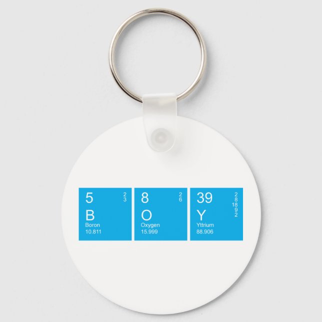 Blue Periodic Table BOY Key Ring (Front)