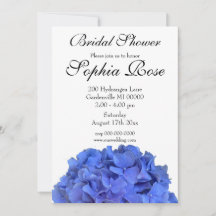 Blue periwinkle elegant floral Bridal shower