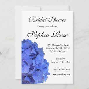 Blue periwinkle elegant floral Bridal shower Invitation