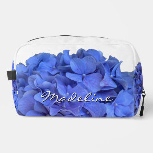 Blue periwinkle elegant floral hydrangeas dopp kit