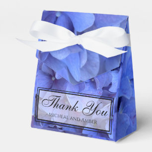 Blue periwinkle elegant floral hydrangeas  favour box