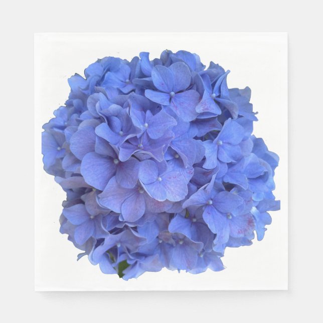 Blue periwinkle elegant floral hydrangeas  napkin (Front)