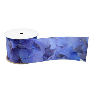 Blue periwinkle elegant floral hydrangeas  satin ribbon