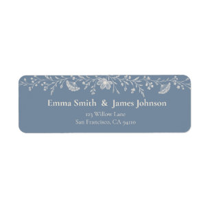 Blue Periwinkle Wildflower Wedding Return Address