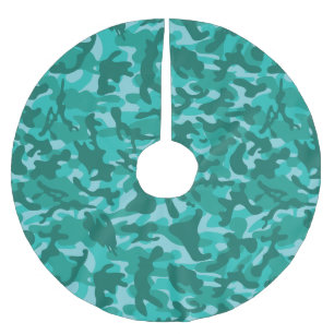 Blue Persian Camouflage Brushed Polyester Tree Skirt