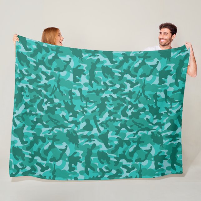 Blue Persian Camouflage  Fleece Blanket (In Situ)