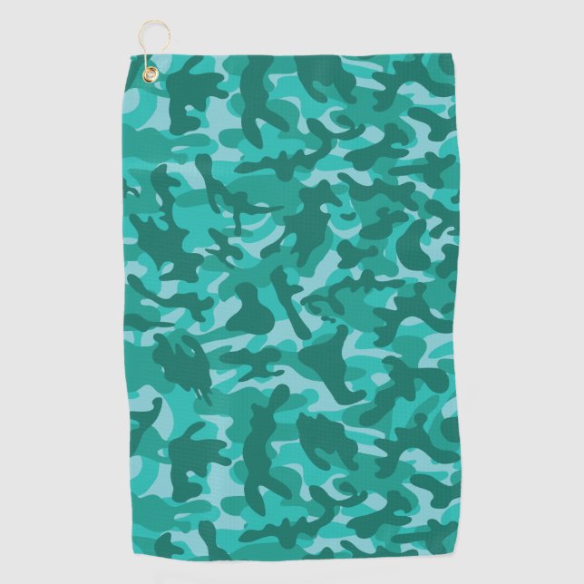 Blue Persian Camouflage  Golf Towel (Front)